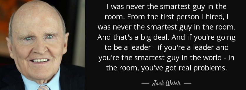 Quote about being a small business leader from Jack Welch.