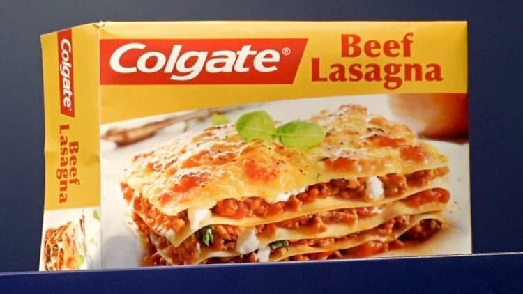 Frozen beef lasagna dinner from Colgate.