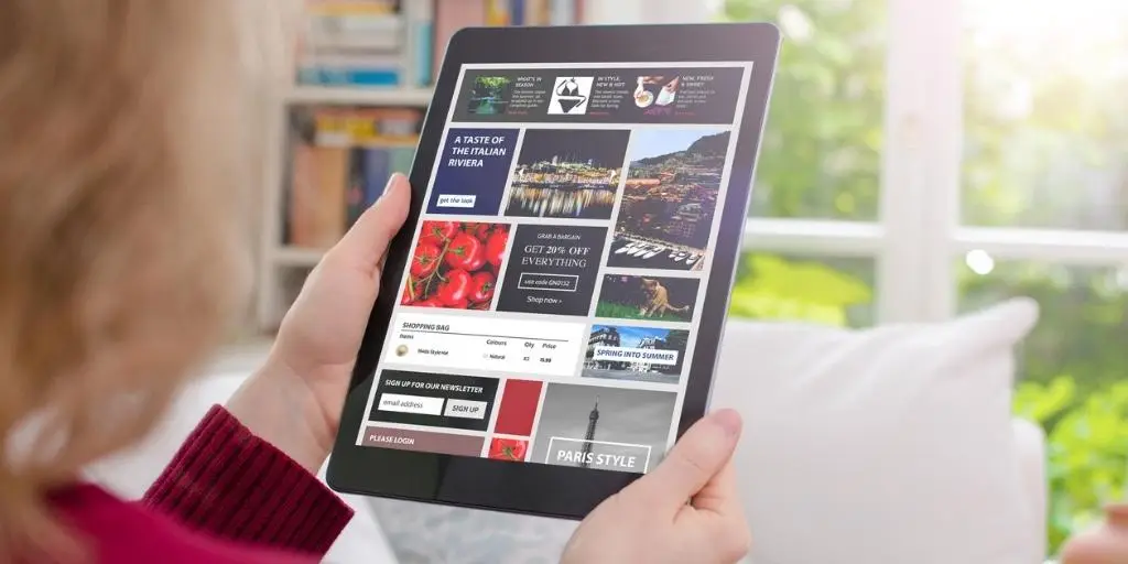 Woman at home using a tablet device showing different PPC best practices to avoid for different businesses.