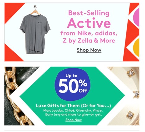 The body graphic shows the 3rd offer of 50% off at the bottom of the Nordstrom Rack email.