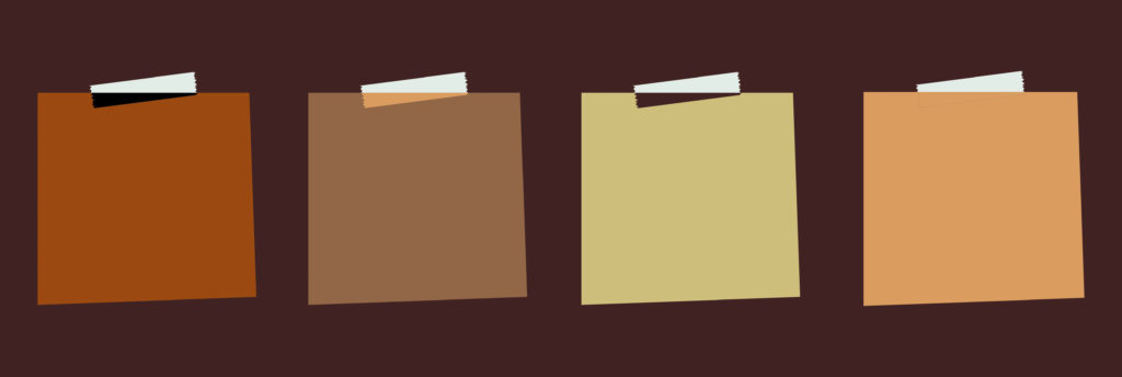 Sticky note concept made of earthtone shades.