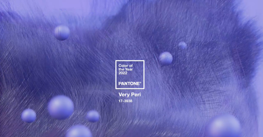 Veri Peri, Pantone Color of the Year 2022, a periwinkle shade.