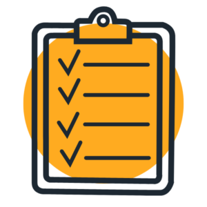 An icon of a checklist on a clipboard.